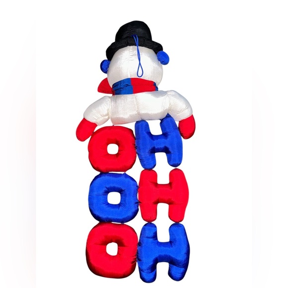 Vintage 1994 Puffalump Polyester Snowman Ho Ho Ho Wall Hanging. - Picture 4 of 4